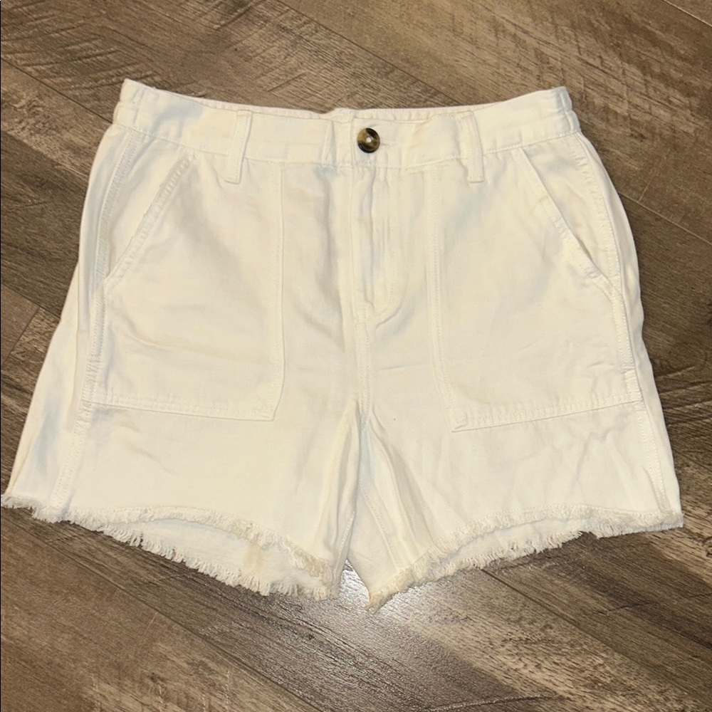AERI TWILL SHORTS LINEN BLEND WHITE NWT SIZE SMALL NWT